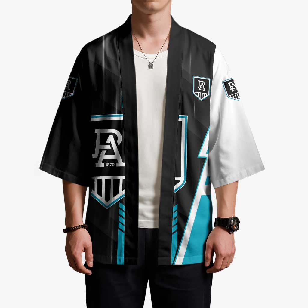 Personalized Port Adelaide Power Kimono Modern Geometric Sports Graphic Style