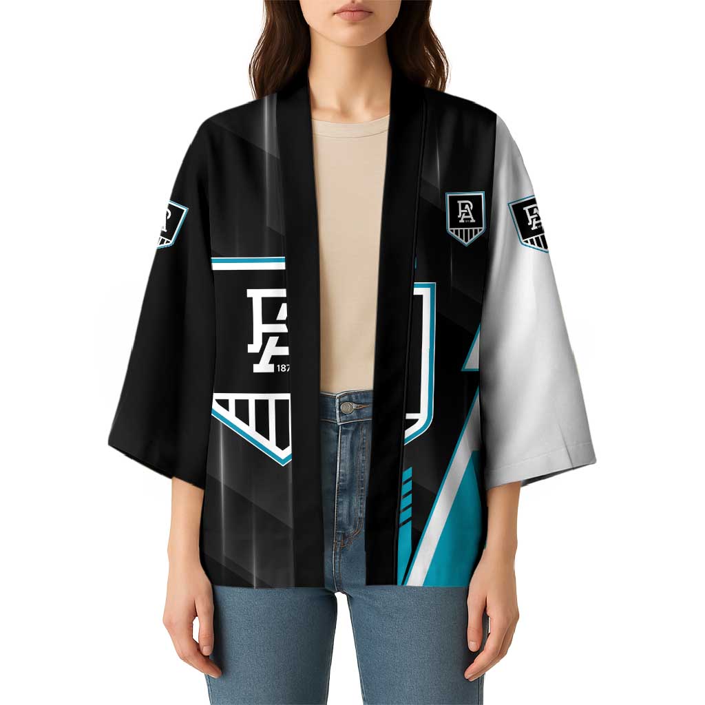 Personalized Port Adelaide Power Kimono Modern Geometric Sports Graphic Style