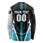 Personalized Port Adelaide Power Long Sleeve Shirt Modern Geometric Sports Graphic Style