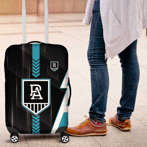 Port Adelaide Power Luggage Cover Modern Geometric Sports Graphic Style