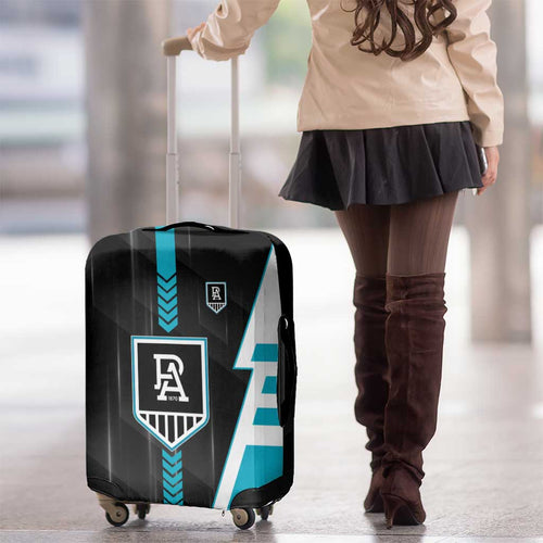 Port Adelaide Power Luggage Cover Modern Geometric Sports Graphic Style