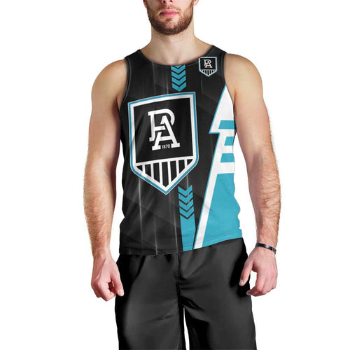 Personalized Port Adelaide Power Men Tank Top Modern Geometric Sports Graphic Style