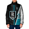 Personalized Port Adelaide Power Padded Jacket Modern Geometric Sports Graphic Style