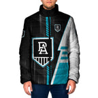 Personalized Port Adelaide Power Padded Jacket Modern Geometric Sports Graphic Style