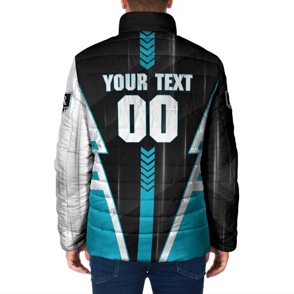 Personalized Port Adelaide Power Padded Jacket Modern Geometric Sports Graphic Style