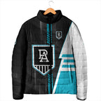 Personalized Port Adelaide Power Padded Jacket Modern Geometric Sports Graphic Style