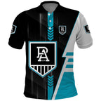 Personalized Port Adelaide Power Polo Shirt Modern Geometric Sports Graphic Style