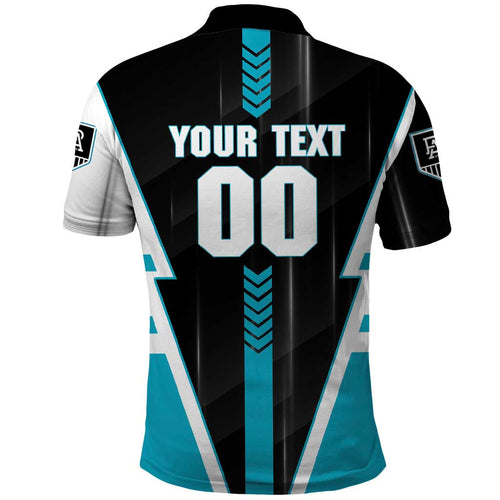 Personalized Port Adelaide Power Polo Shirt Modern Geometric Sports Graphic Style