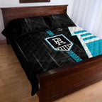 Port Adelaide Power Quilt Bed Set Modern Geometric Sports Graphic Style