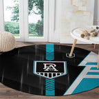 Port Adelaide Power Round Carpet Modern Geometric Sports Graphic Style