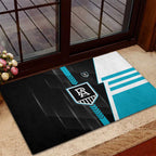 Port Adelaide Power Rubber Doormat Modern Geometric Sports Graphic Style