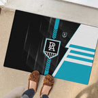 Port Adelaide Power Rubber Doormat Modern Geometric Sports Graphic Style