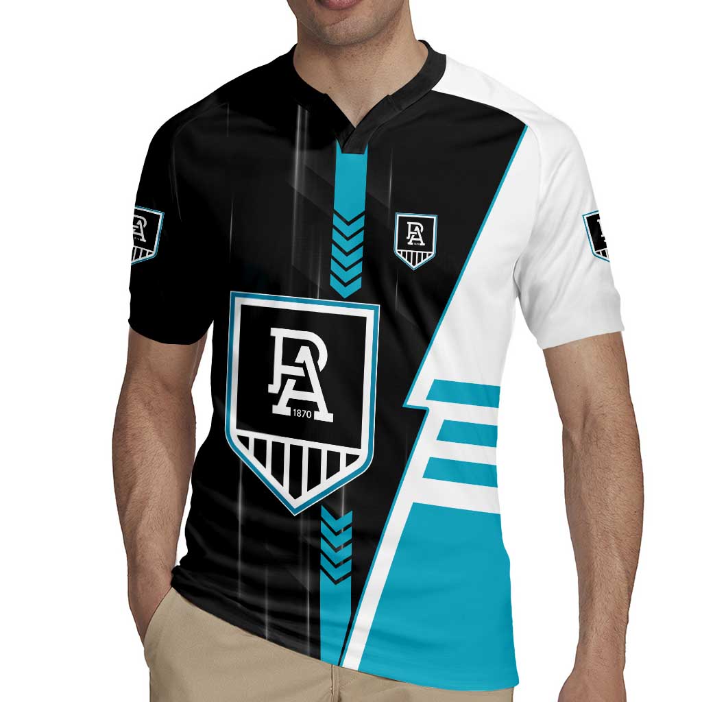 Personalized Port Adelaide Power Rugby Jersey Modern Geometric Sports Graphic Style