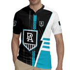 Personalized Port Adelaide Power Rugby Jersey Modern Geometric Sports Graphic Style