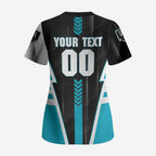 Personalized Port Adelaide Power Scrub Top Modern Geometric Sports Graphic Style