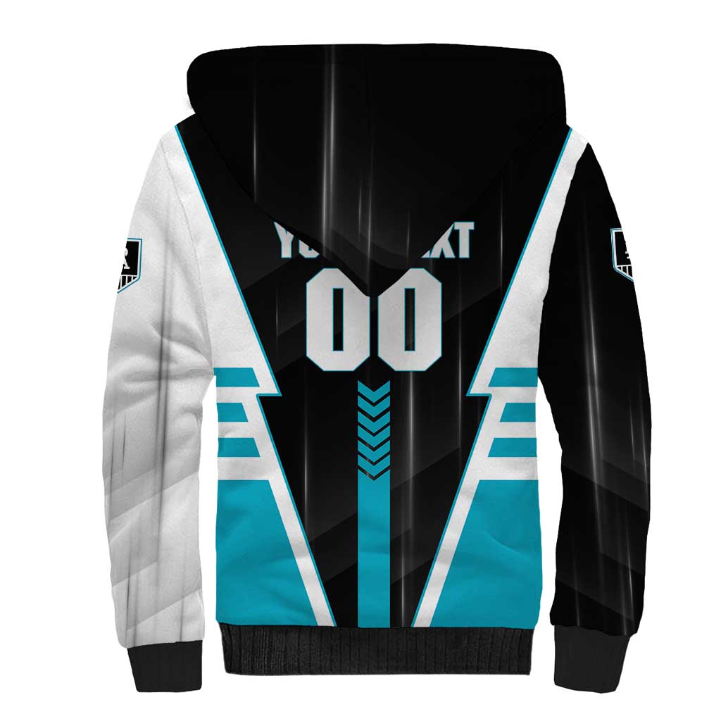 Personalized Port Adelaide Power Sherpa Hoodie Modern Geometric Sports Graphic Style
