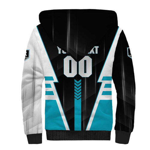 Personalized Port Adelaide Power Sherpa Hoodie Modern Geometric Sports Graphic Style