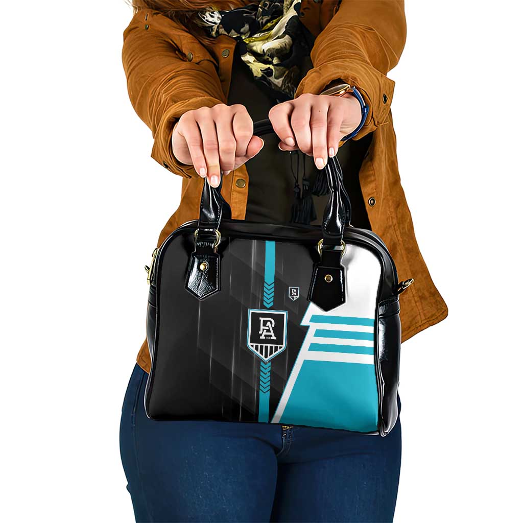 Port Adelaide Power Shoulder Handbag Modern Geometric Sports Graphic Style