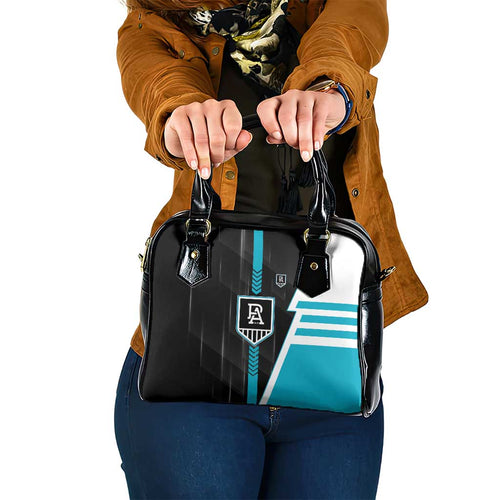 Port Adelaide Power Shoulder Handbag Modern Geometric Sports Graphic Style