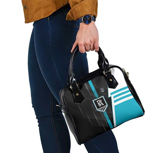 Port Adelaide Power Shoulder Handbag Modern Geometric Sports Graphic Style