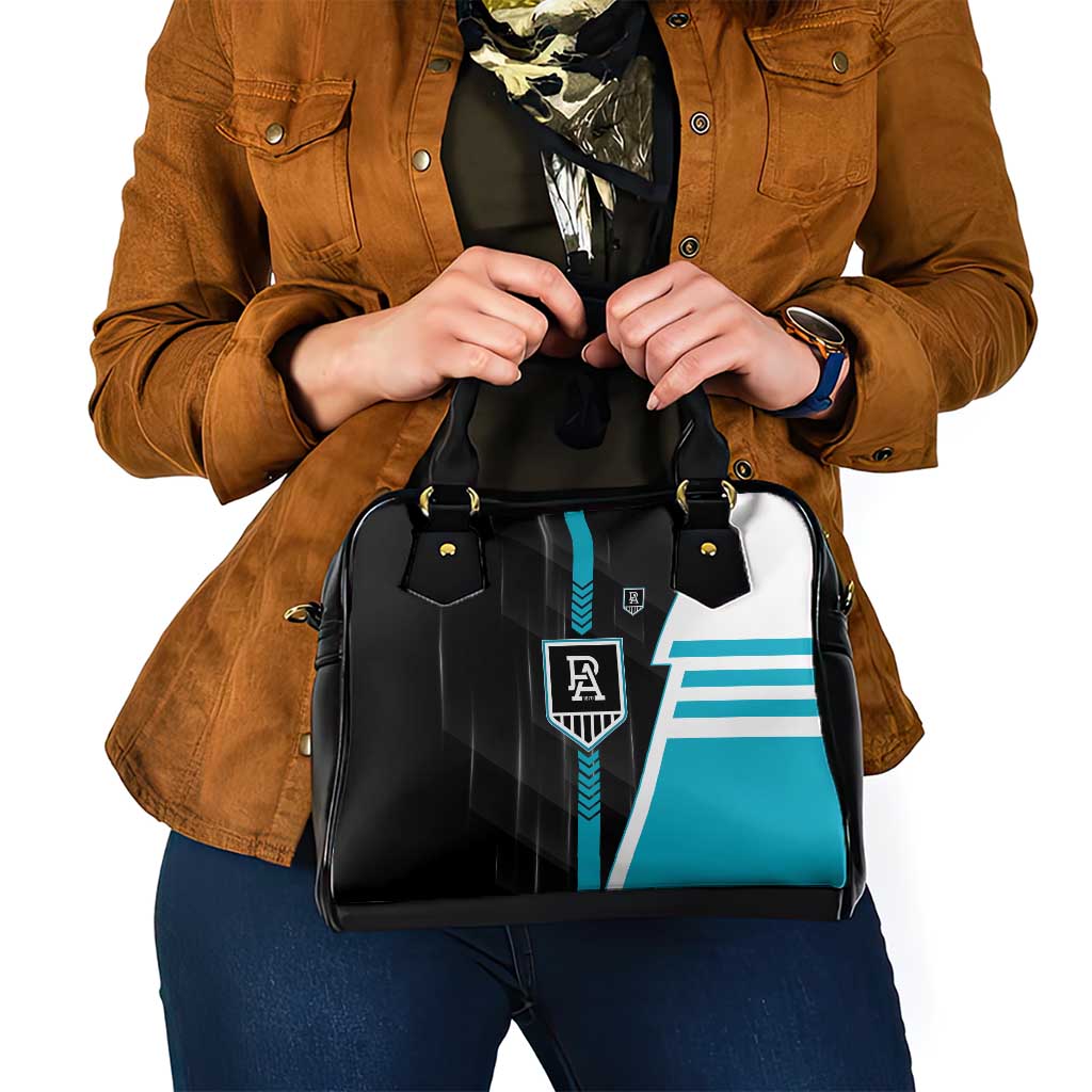 Port Adelaide Power Shoulder Handbag Modern Geometric Sports Graphic Style