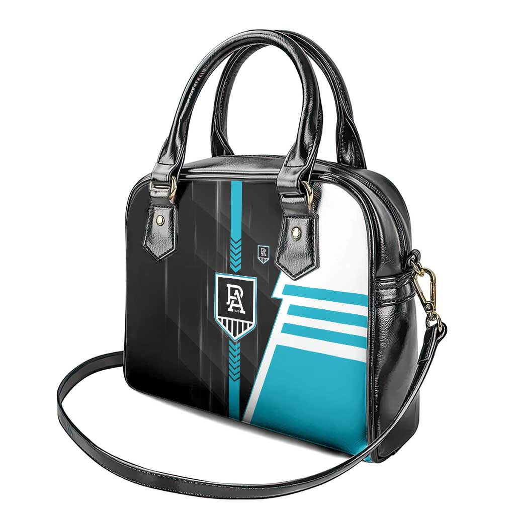 Port Adelaide Power Shoulder Handbag Modern Geometric Sports Graphic Style