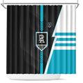 Port Adelaide Power Shower Curtain Modern Geometric Sports Graphic Style