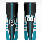 Personalized Port Adelaide Power Skinny Tumbler Modern Geometric Sports Graphic Style