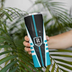 Personalized Port Adelaide Power Skinny Tumbler Modern Geometric Sports Graphic Style