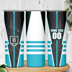 Personalized Port Adelaide Power Skinny Tumbler Modern Geometric Sports Graphic Style