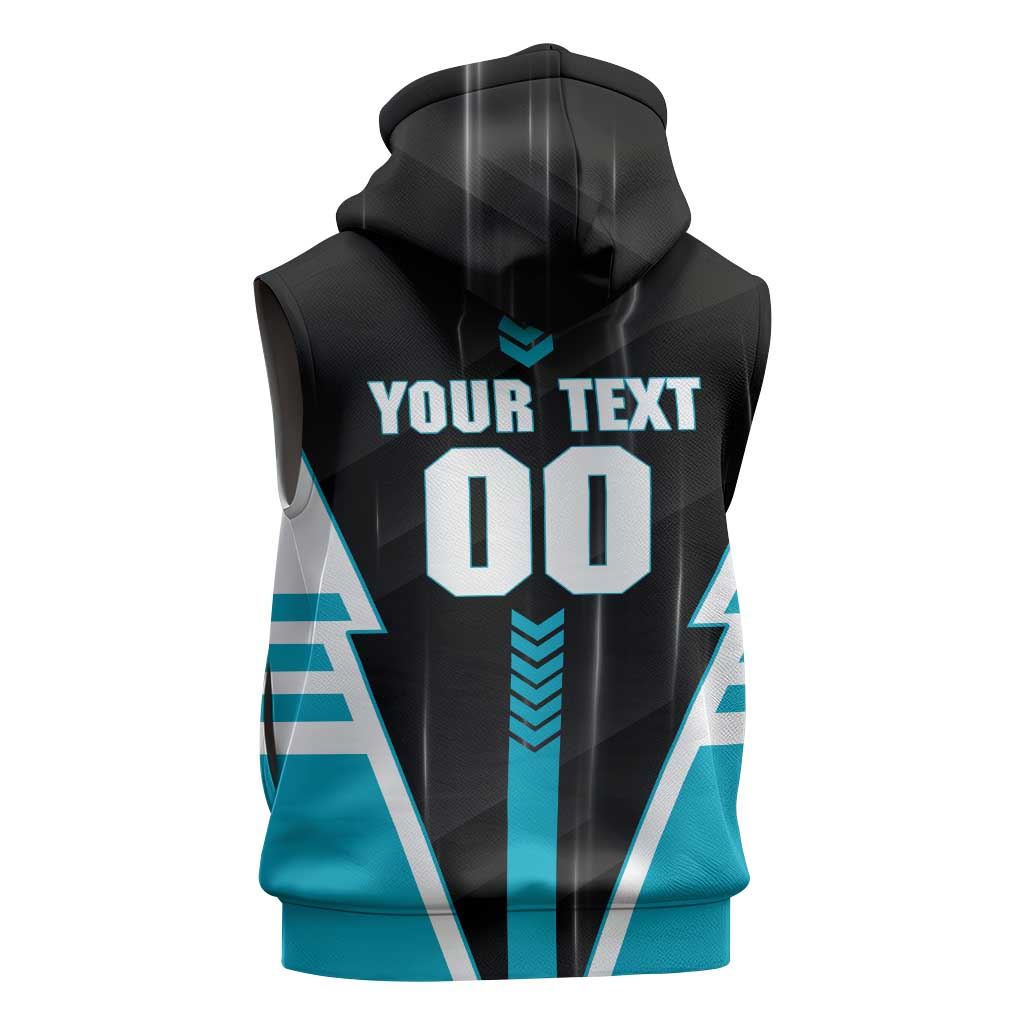Personalized Port Adelaide Power Sleeveless Hoodie Modern Geometric Sports Graphic Style