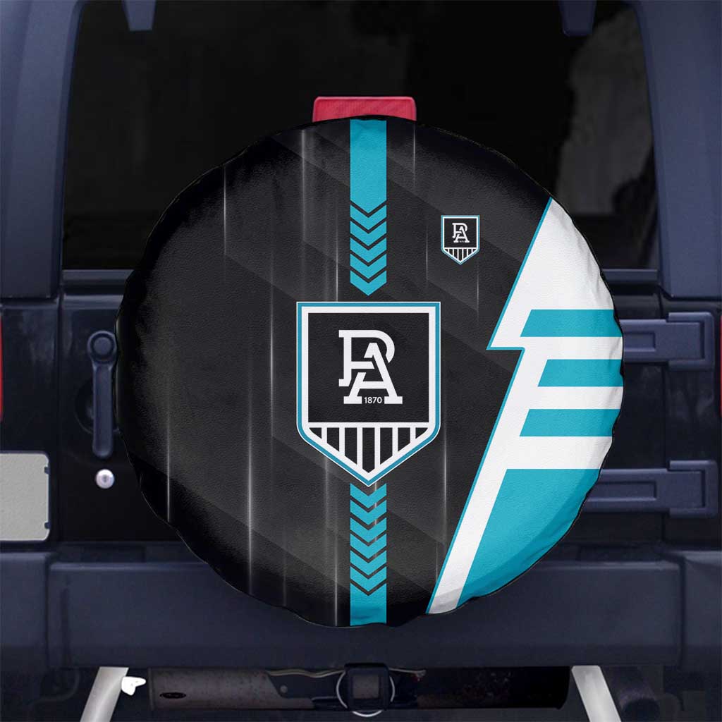 Port Adelaide Power Spare Tire Cover Modern Geometric Sports Graphic Style