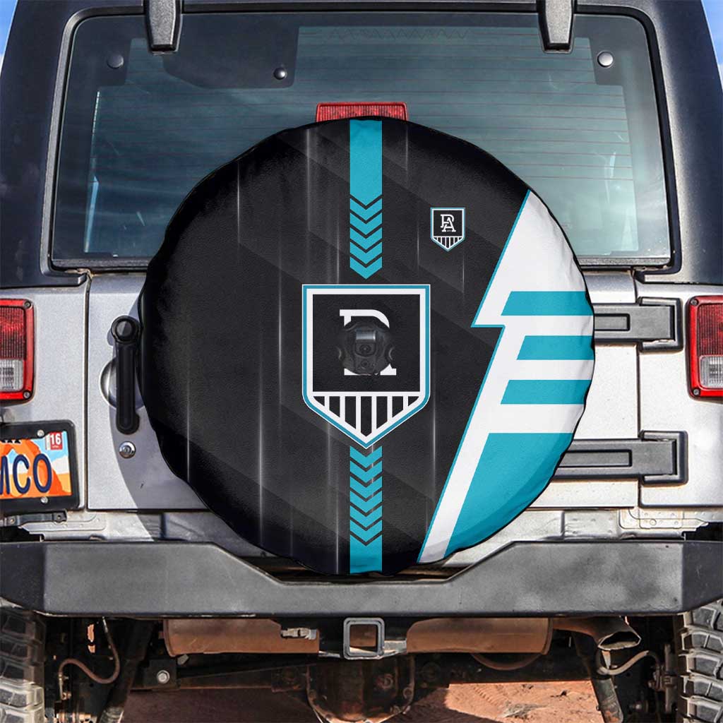 Port Adelaide Power Spare Tire Cover Modern Geometric Sports Graphic Style