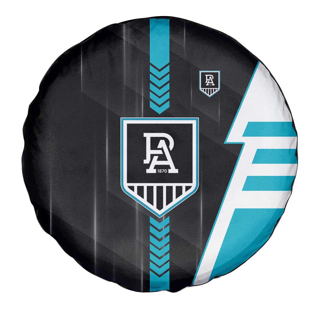 Port Adelaide Power Spare Tire Cover Modern Geometric Sports Graphic Style