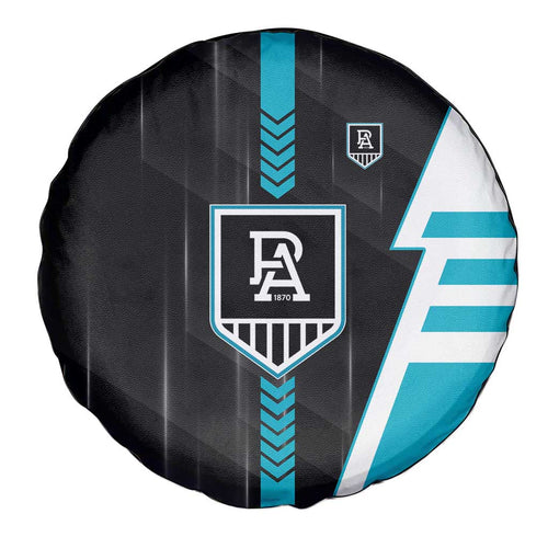 Port Adelaide Power Spare Tire Cover Modern Geometric Sports Graphic Style