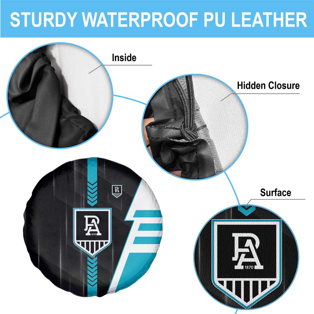 Port Adelaide Power Spare Tire Cover Modern Geometric Sports Graphic Style
