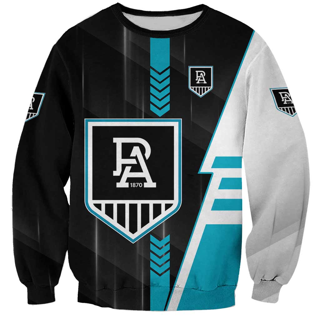 Personalized Port Adelaide Power Sweatshirt Modern Geometric Sports Graphic Style
