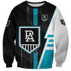 Personalized Port Adelaide Power Sweatshirt Modern Geometric Sports Graphic Style