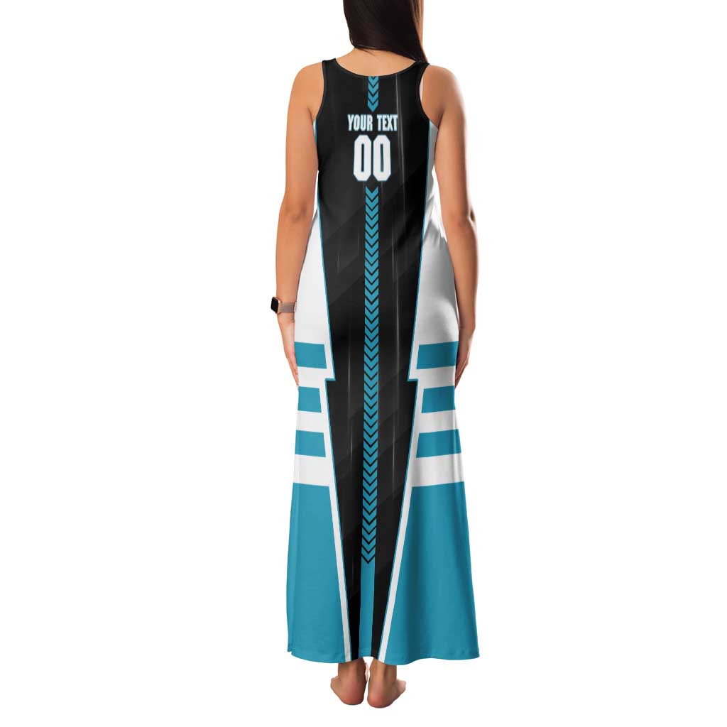 Personalized Port Adelaide Power Tank Maxi Dress Modern Geometric Sports Graphic Style