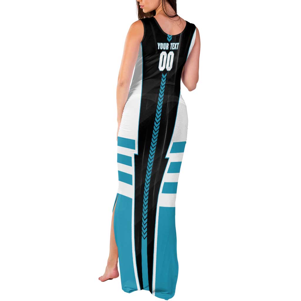 Personalized Port Adelaide Power Tank Maxi Dress Modern Geometric Sports Graphic Style