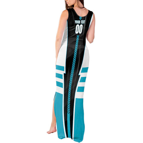 Personalized Port Adelaide Power Tank Maxi Dress Modern Geometric Sports Graphic Style