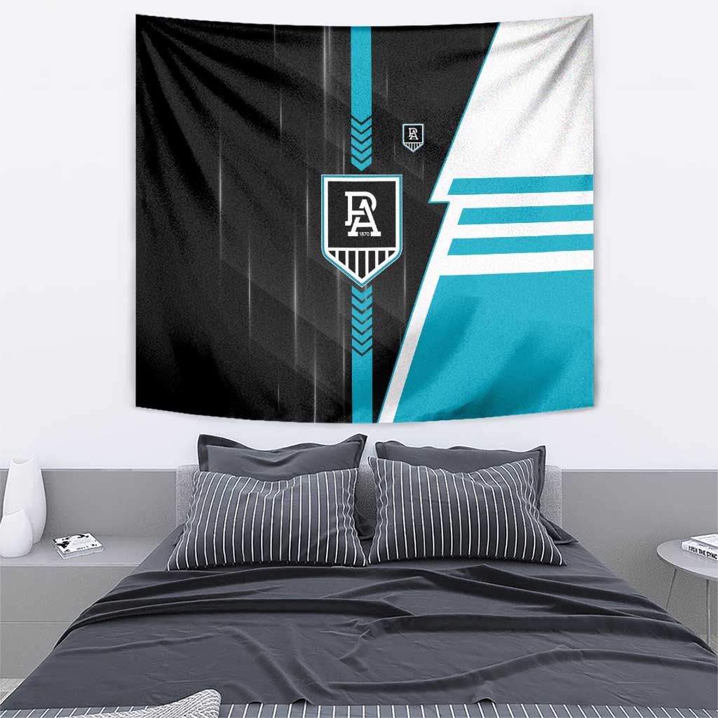 Port Adelaide Power Tapestry Modern Geometric Sports Graphic Style