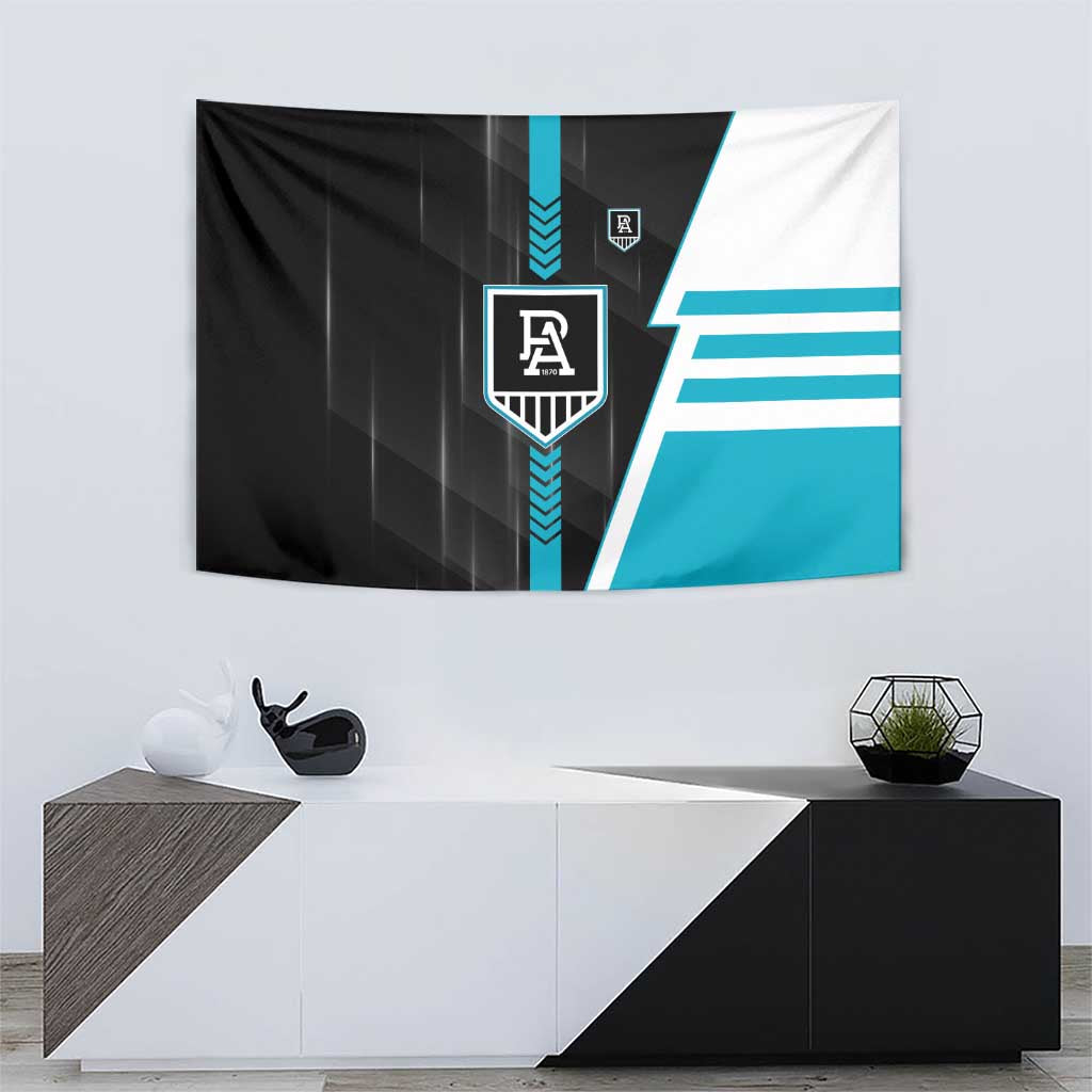 Port Adelaide Power Tapestry Modern Geometric Sports Graphic Style