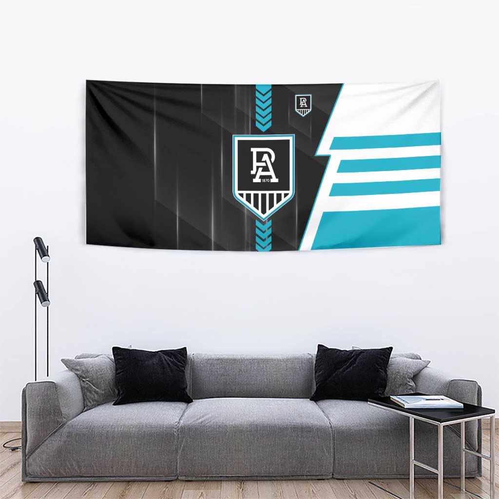 Port Adelaide Power Tapestry Modern Geometric Sports Graphic Style