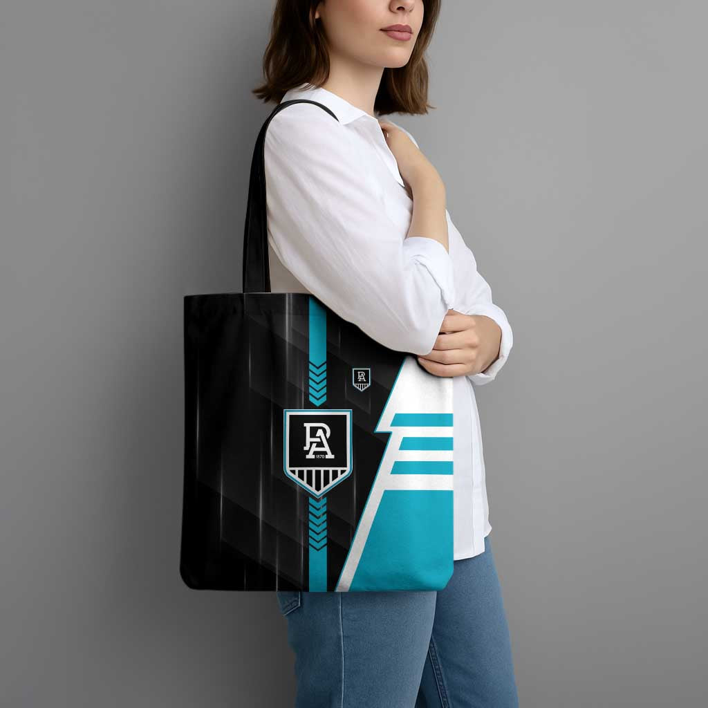 Port Adelaide Power Tote Bag Modern Geometric Sports Graphic Style