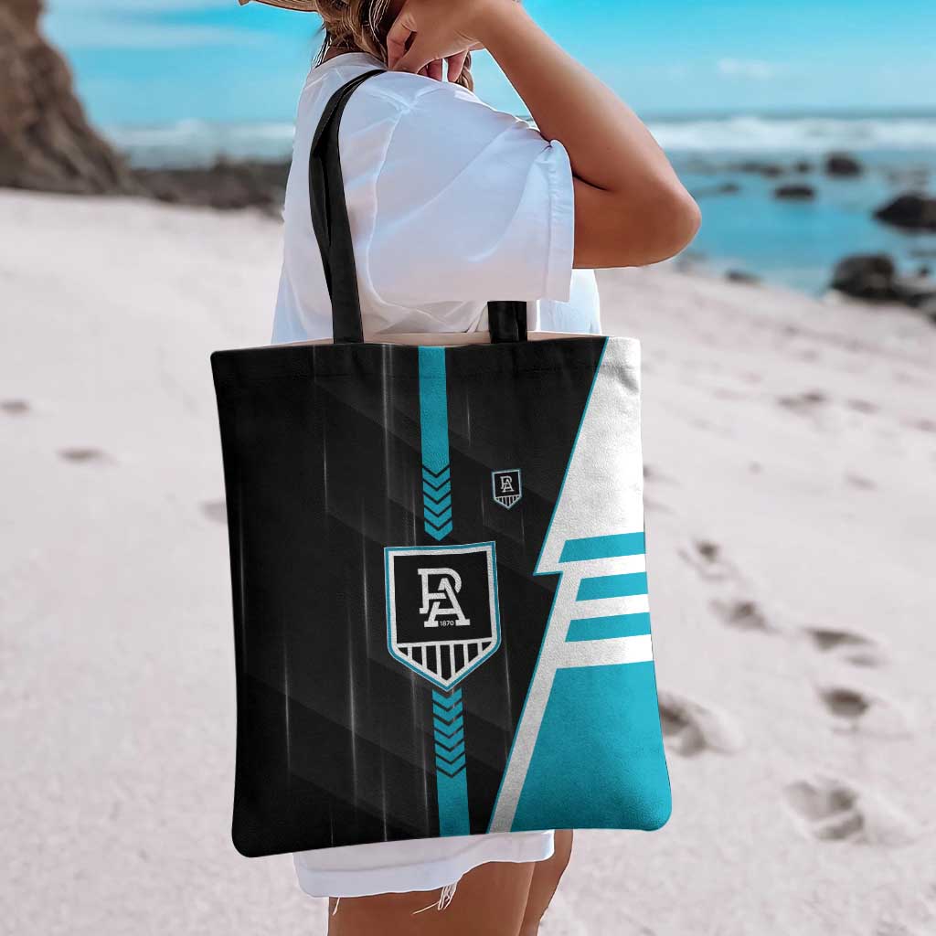 Port Adelaide Power Tote Bag Modern Geometric Sports Graphic Style