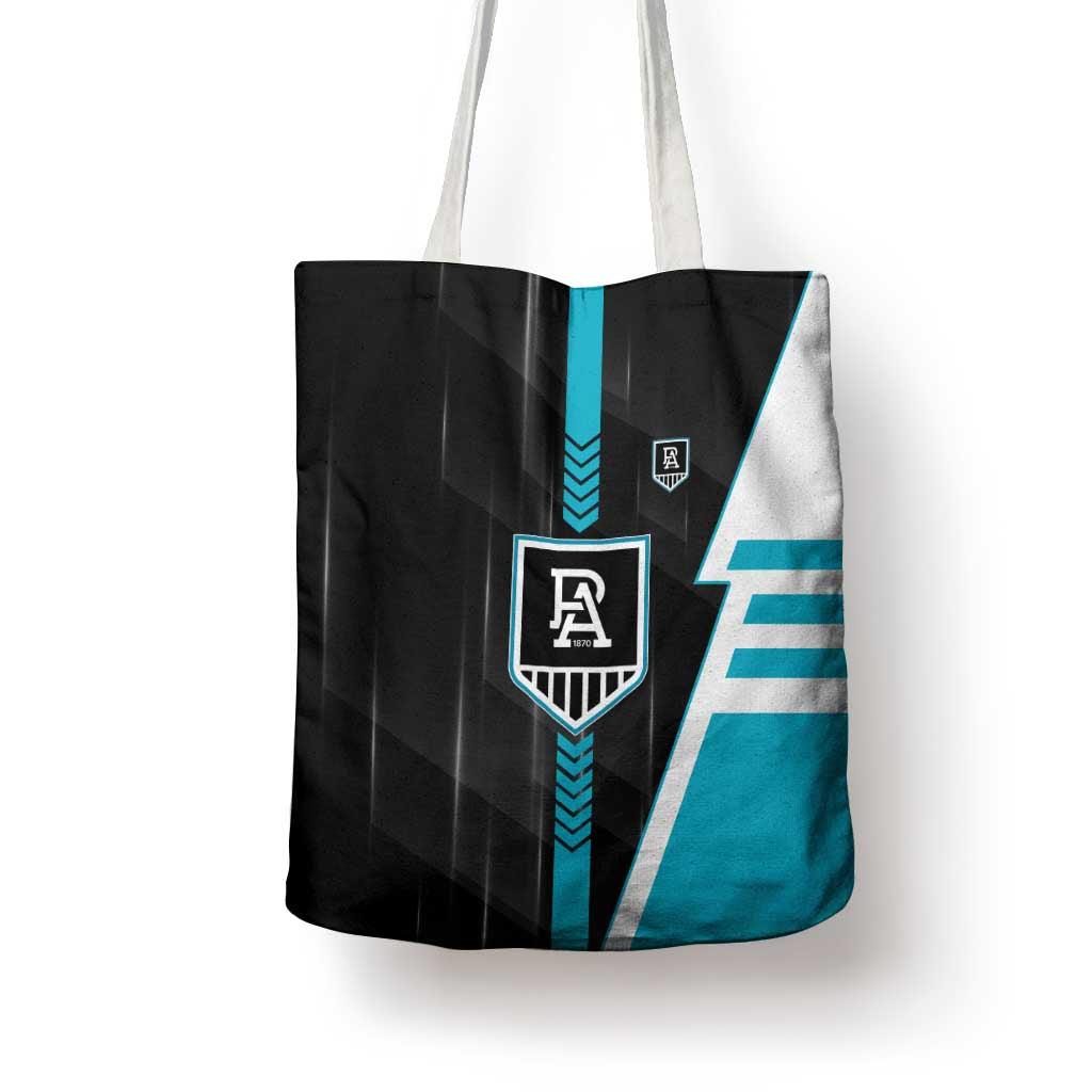 Port Adelaide Power Tote Bag Modern Geometric Sports Graphic Style
