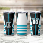 Personalized Port Adelaide Power Tumbler Cup Modern Geometric Sports Graphic Style