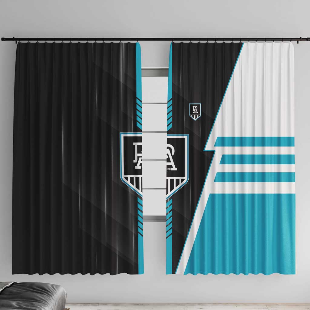 Port Adelaide Power Window Curtain Modern Geometric Sports Graphic Style