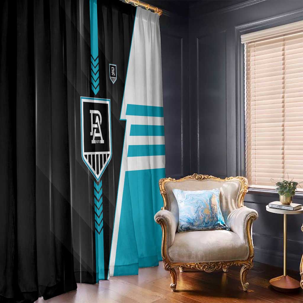 Port Adelaide Power Window Curtain Modern Geometric Sports Graphic Style